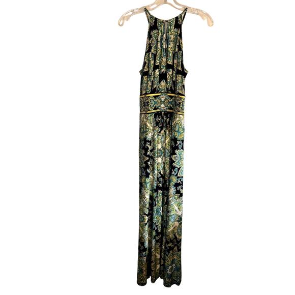 London Times 8 Green Women's Sleeveless Maxi BOHO Sun Dress Miss Size Medium M - Picture 6 of 7